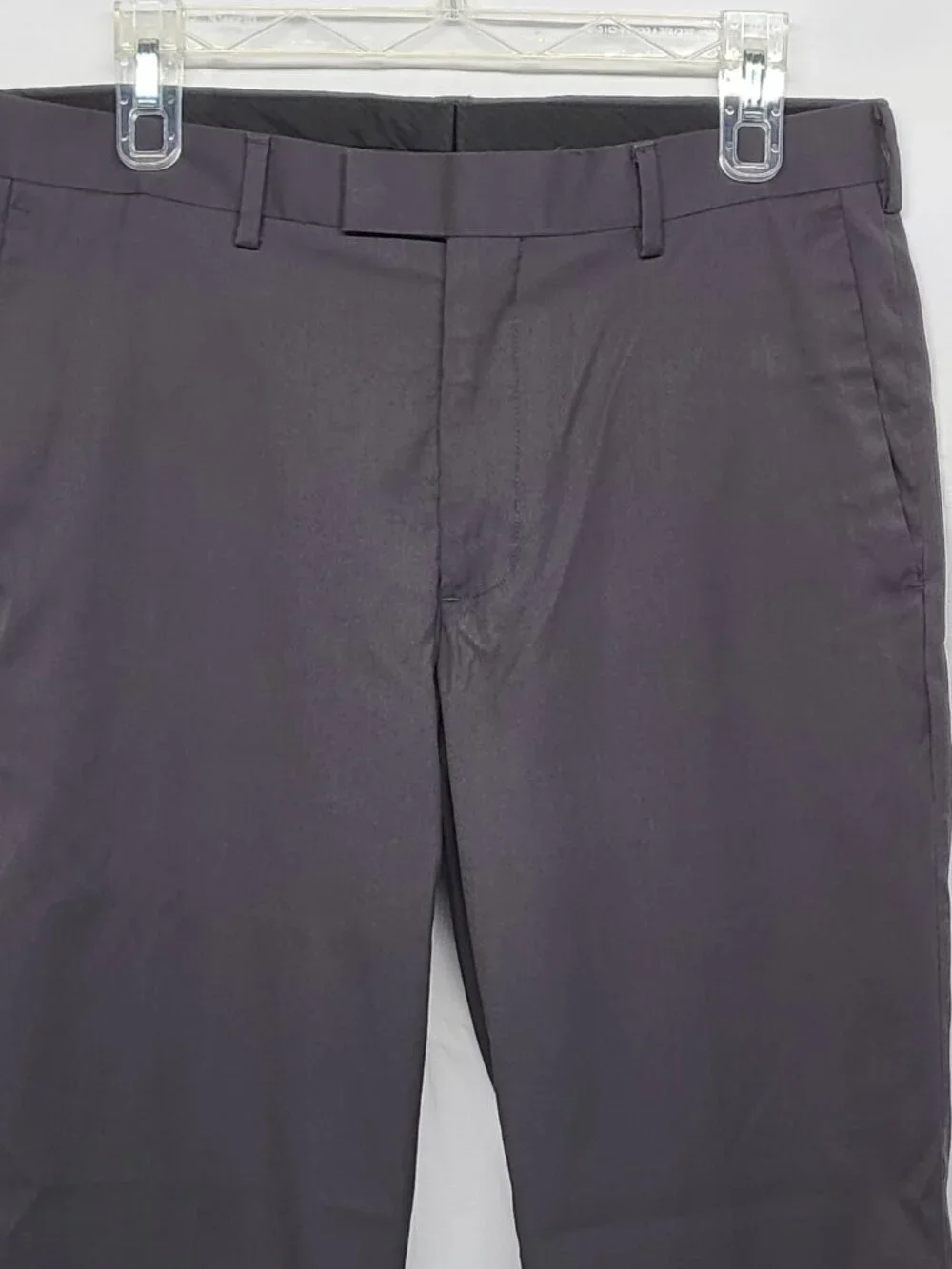 Axis Mens Dress Pants 32 X 30 Straight Leg Straight Gray Polyester Rayon Spandex